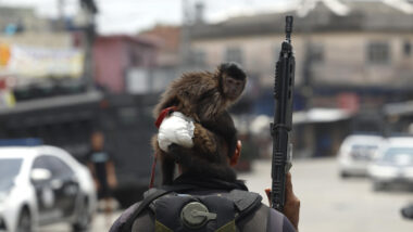Policial durante a Operação Contenção, no Rio de Janeiro, que entrou em morros dominados pelo Comando Vermelho. Imagem referente a matéria