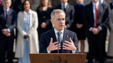 O primeiro-ministro do Canadá, Mark Carney Imagem referente a matéria