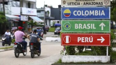 Tríplice fronteira entre Brasil, Colômbia e Peru, local por onde passava o carregamento de drogas controlado por Cleiton Souza da Silva Imagem referente a matéria