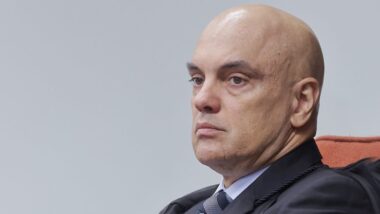 Ministro Alexandre de Moraes, em julgamento do núcleo 3. Imagem referente a matéria