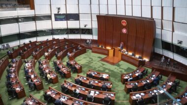 Sessão do Conselho Legislativo de Hong Kong, o Parlamento da região administrativa especial (RAE) Imagem referente a matéria