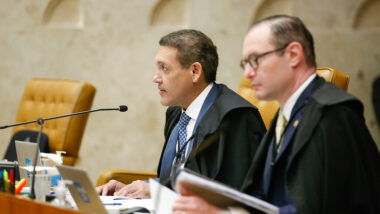 Ministro do STF Nunes Marques, relator do Recurso Extraordinário sobre ‘terceiro mandato’. Imagem referente a matéria