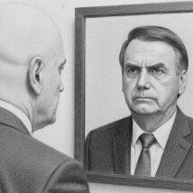 Moraes projeta todos os seus defeitos em Bolsonaro para fazer dele um “inimigo da democracia”. Imagem referente a matéria