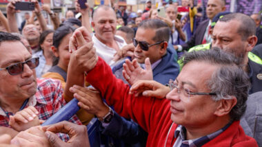 O presidente da Colômbia, Gustavo Petro, durante as prévias da coalizão de esquerda Pacto Histórico, em Bogotá, no domingo passado (26) Imagem referente a matéria