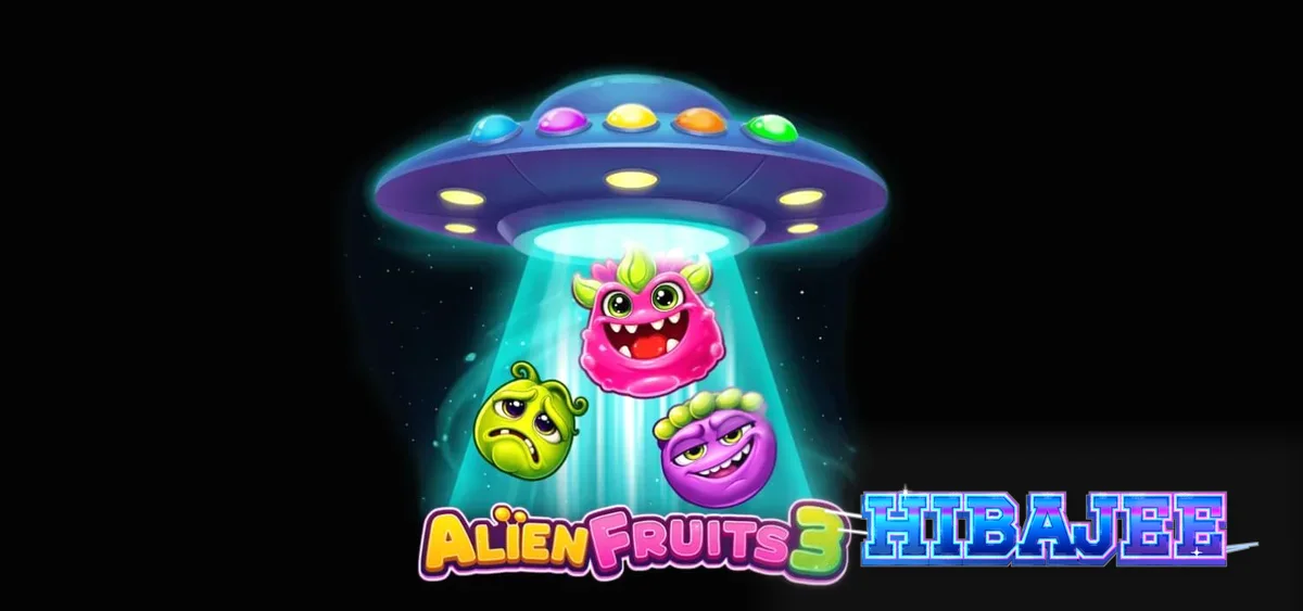 Alien Fruits 3 স্লটের উজ্জ্বল নিয়ন রঙের মহাকাশ থিম এবং ৮x৮ গ্রিড ইন্টারফেস